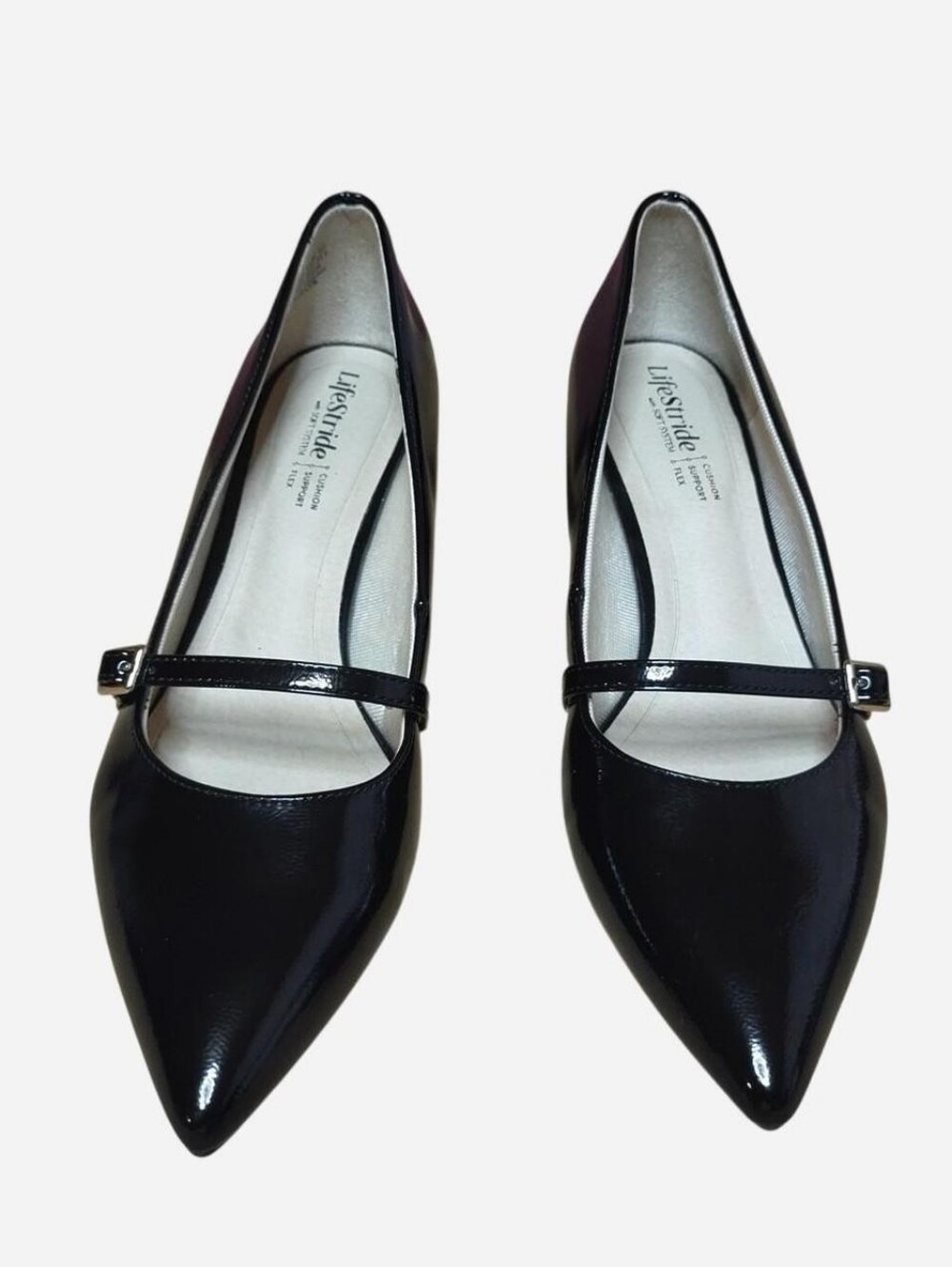 Life Stride Black Pointed Mary Jane Low Heel- Sleek Women's Dress Shoes Size 8M